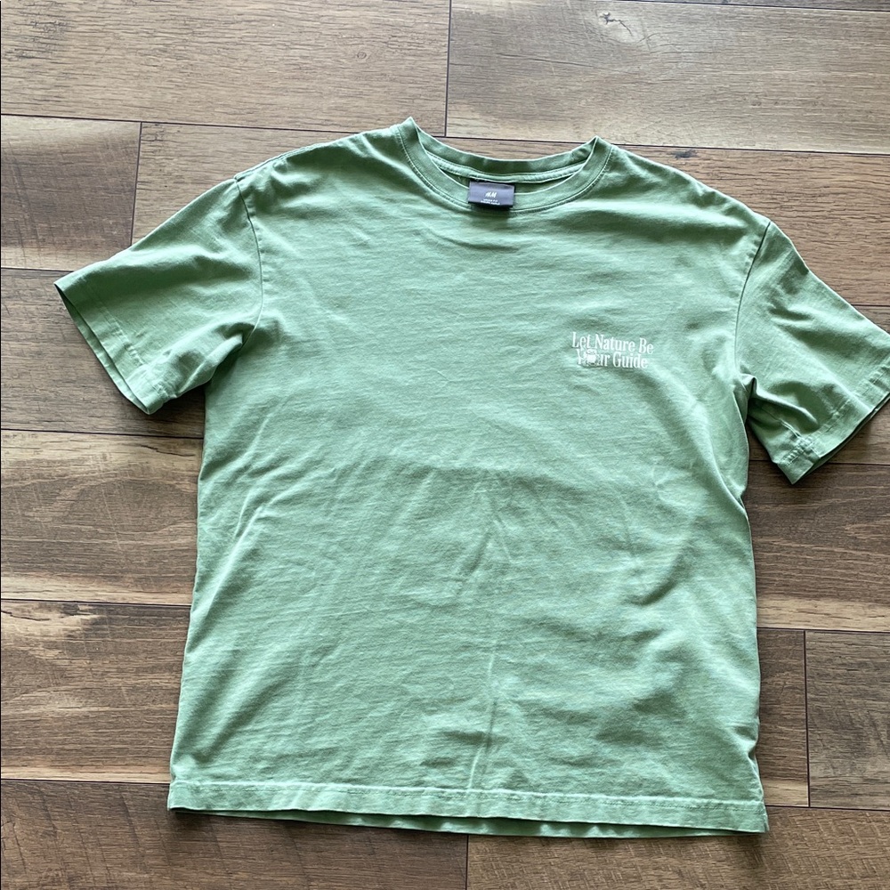 H&M Olive Green Nature Graphic Tee